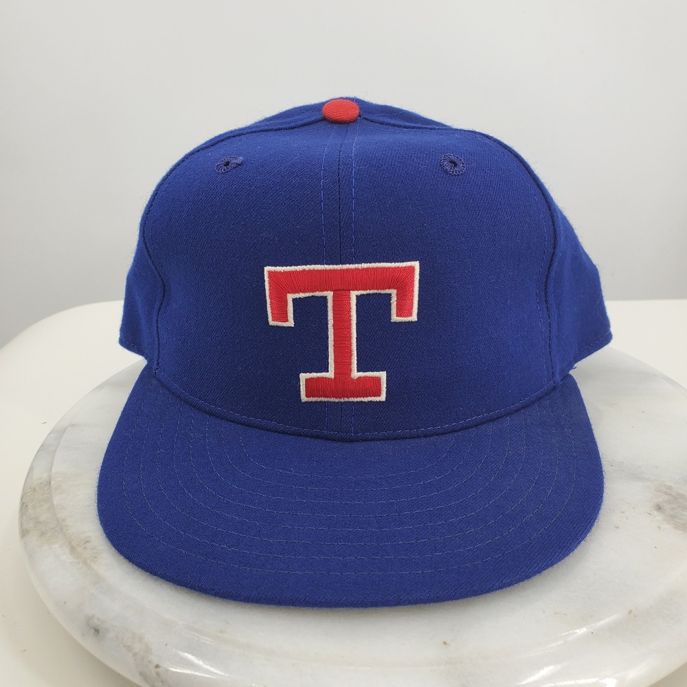 Vintage New Era Texas Rangers Hat Mens 7 Blue Diamond Collection MLB Fitted USA